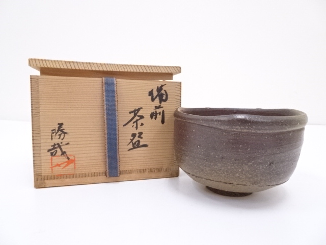 JAPANESE TEA CEREMONY BIZEN WARE TEA BOWL / CHAWAN 